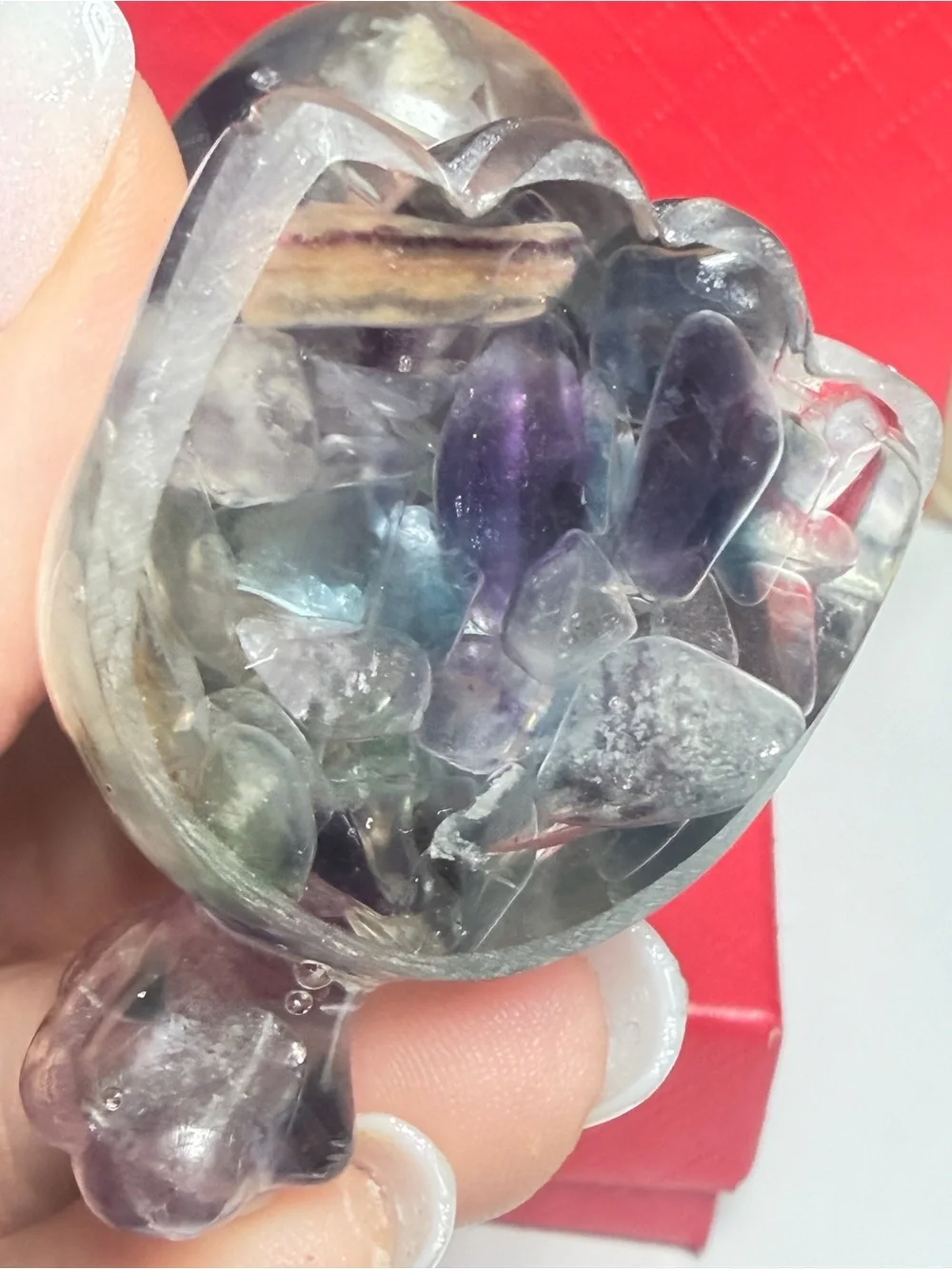 Unicorn Crystal Chip Resin Purple Clear Figurine 2.5 inches